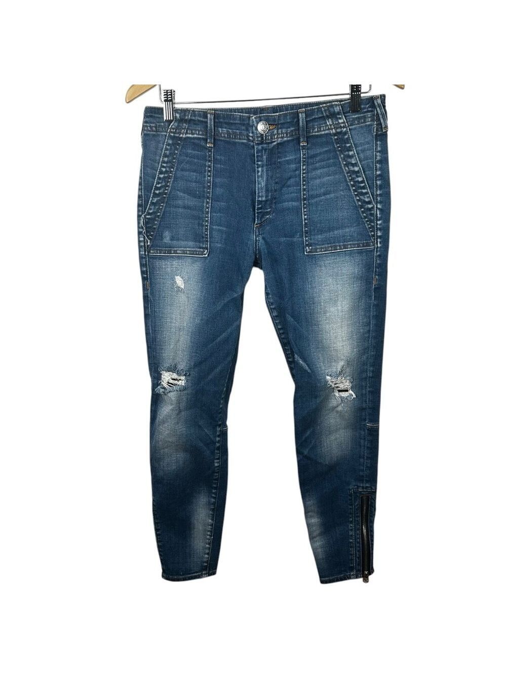 True Religion Halle Jeans Women’s 30 Distressed Skinny Denim Y2K Streetwear